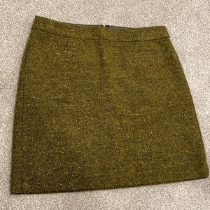 Ann Taylor Loft green boucle skirt